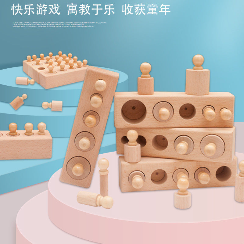 Montessori Montessori Early Education Teaching Aids Socket Cylinder Kindergarten Infant and Young Kidsren Educational Wooden Toys