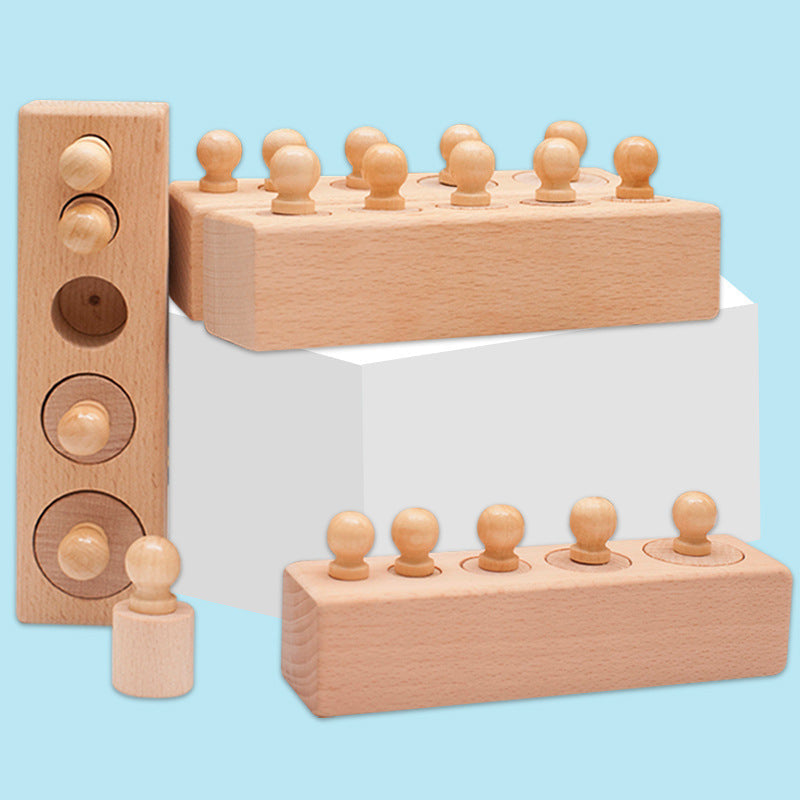 Montessori Montessori Early Education Teaching Aids Socket Cylinder Kindergarten Infant and Young Kidsren Educational Wooden Toys