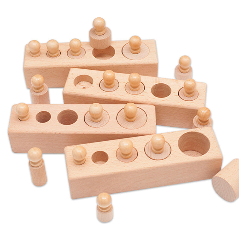 Montessori Montessori Early Education Teaching Aids Socket Cylinder Kindergarten Infant and Young Kidsren Educational Wooden Toys