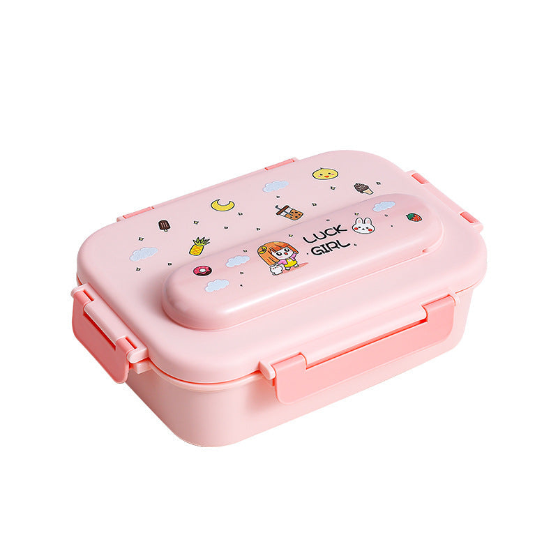 316 stainless steel children's lunch box for male primary school students special bento lunch box drop-resistant compartment girl first grade L