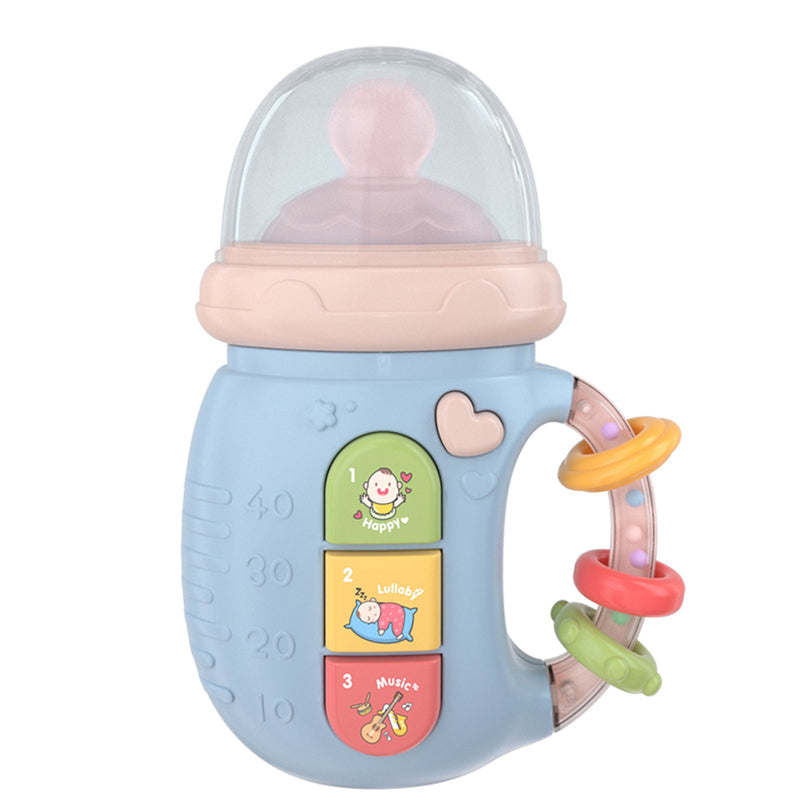 Cross-Border Baby Electric Soothing Bottle Toy, Chewable Teething Rattle, Bilingual Early Education Story Machine, Interactive
