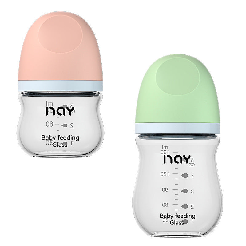 Nuoaiin High Borosilicate Glass Baby Bottle for Newborns, Wide-Caliber, Anti-Colic, Anti-Choking, Manufacturer in Stock, Cross-Border