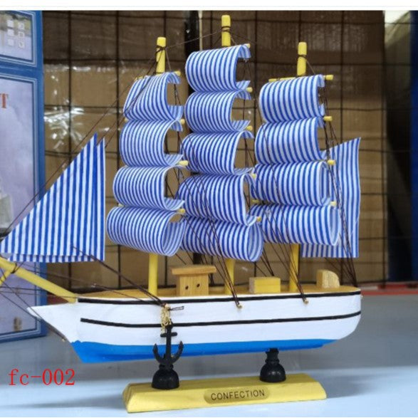 Wooden sailing model Office living room crafts Mediterranean style decorative creative ornaments