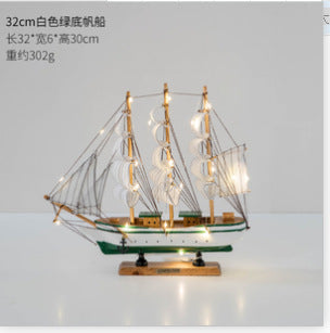 Wooden sailing model Office living room crafts Mediterranean style decorative creative ornaments