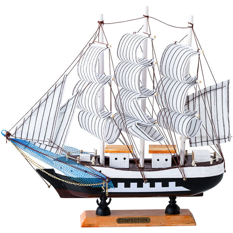 Wooden sailing model Office living room crafts Mediterranean style decorative creative ornaments