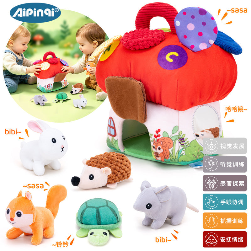 aipinqi New Toy Set for Infants & Toddlers: Educational Sensory Toys, Farm Mini Mushroom House Figures