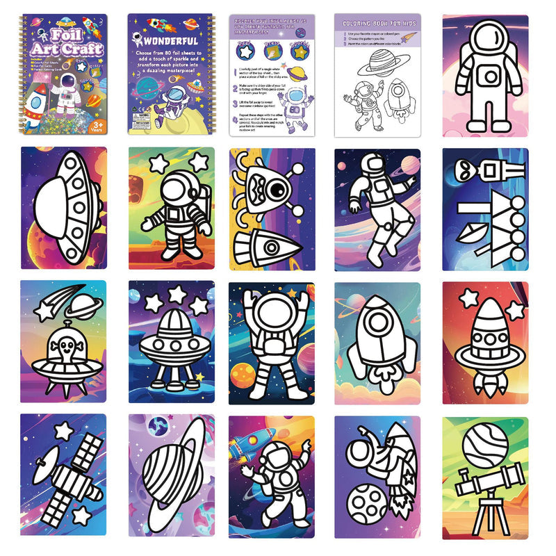 Cross-border Magic Art Painting Astronaut Children's Manual Transfer diy Colorful Shiny Magic Art Sticker