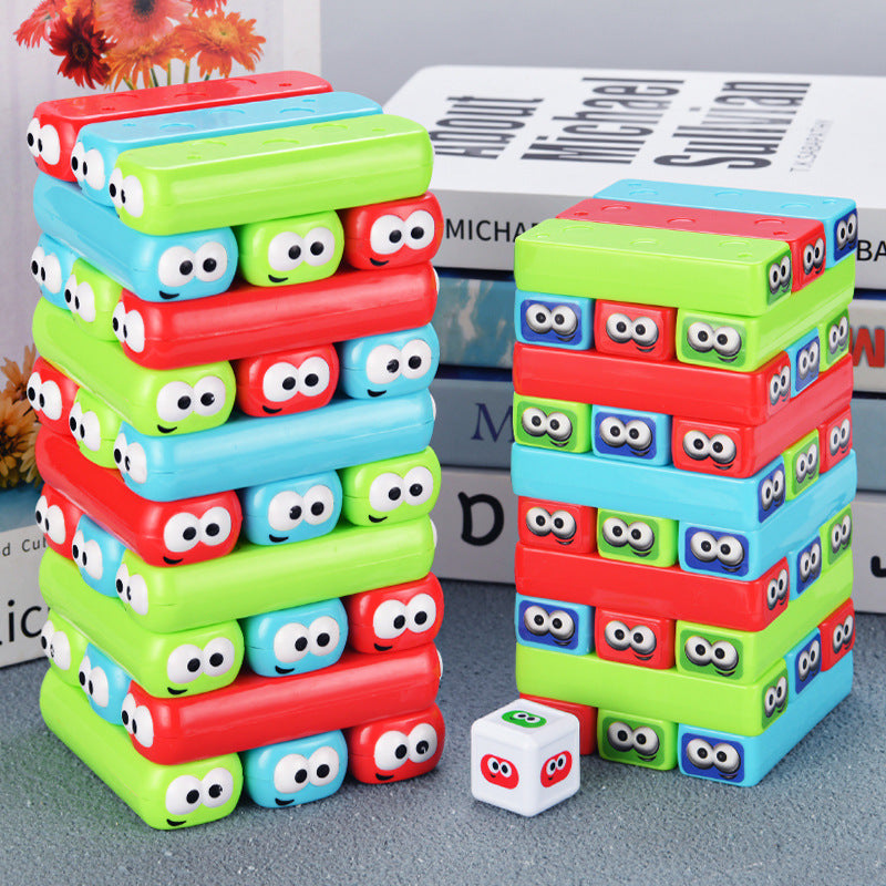 Early Education Colorful Stacking Tower Family Game Interactive Kidsren's Educational Eyes Stacking Building Block Toys