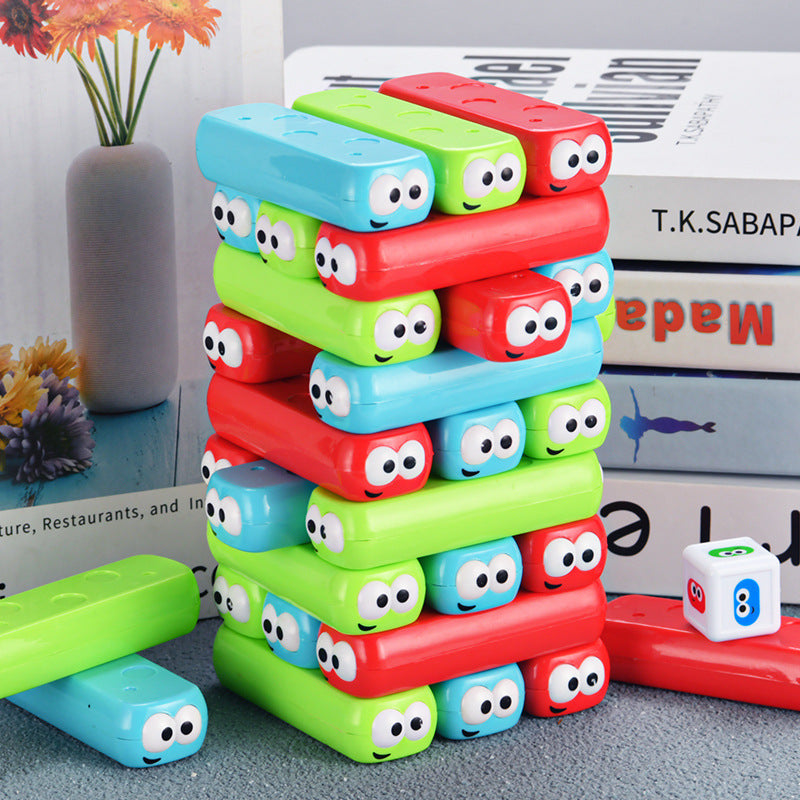 Early Education Colorful Stacking Tower Family Game Interactive Kidsren's Educational Eyes Stacking Building Block Toys