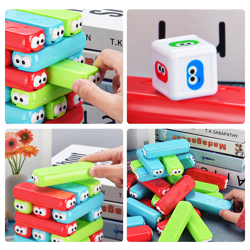Early Education Colorful Stacking Tower Family Game Interactive Kidsren's Educational Eyes Stacking Building Block Toys