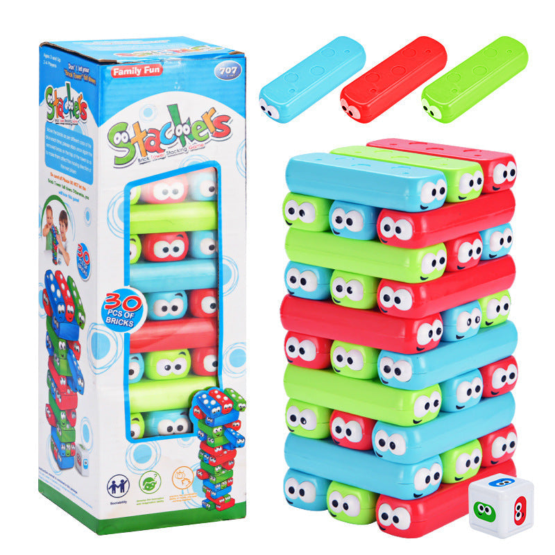 Early Education Colorful Stacking Tower Family Game Interactive Kidsren's Educational Eyes Stacking Building Block Toys