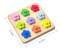 Montessori Geometric Matching Set Column Early Education Educational Toy Baby Boys and Girls 3 to 6 Years Old Educational Assembled Building Blocks