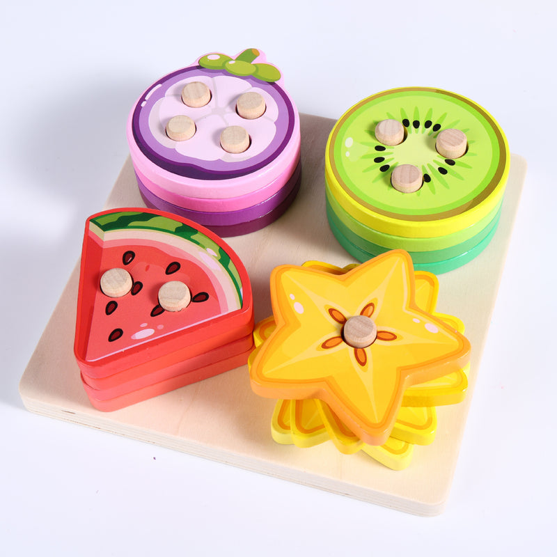 Montessori Geometric Matching Set Column Early Education Educational Toy Baby Boys and Girls 3 to 6 Years Old Educational Assembled Building Blocks
