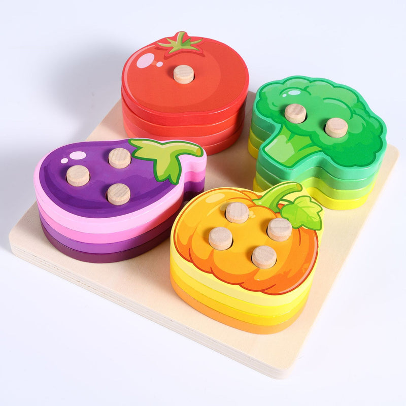 Montessori Geometric Matching Set Column Early Education Educational Toy Baby Boys and Girls 3 to 6 Years Old Educational Assembled Building Blocks
