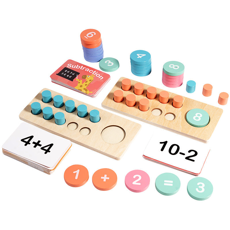 Cross-border kindergarten ten-grid array teaching aids addition and subtraction ten-digit counter children's math educational toys wholesale