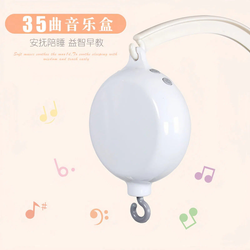 Baby Bedside Rattle Automatic Rotating DIY Bed Bell 35-Song Music Box Music Box Newborn Bracket Rod Accessories