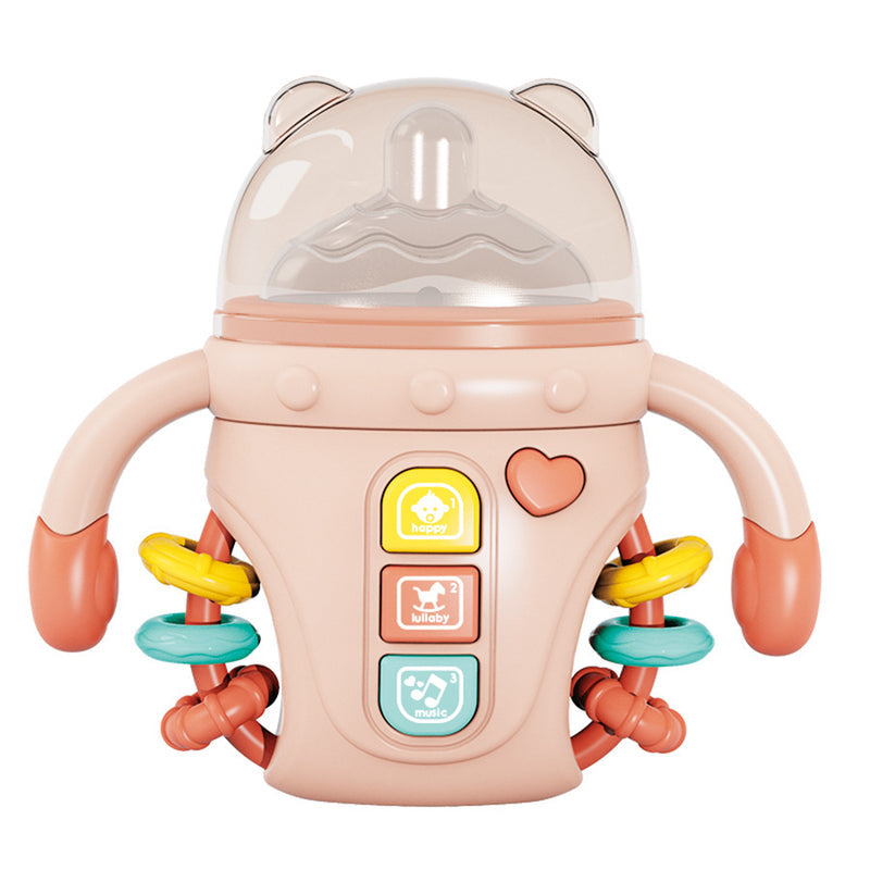 Multifunctional Baby Music Light-Up Bottle Toy 0-18m Early Education Educational Toy for Babies, Chewable Rattle, Grasping Training