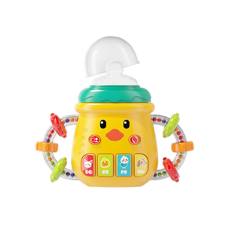 Multifunctional Baby Music Light-Up Bottle Toy 0-18m Early Education Educational Toy for Babies, Chewable Rattle, Grasping Training