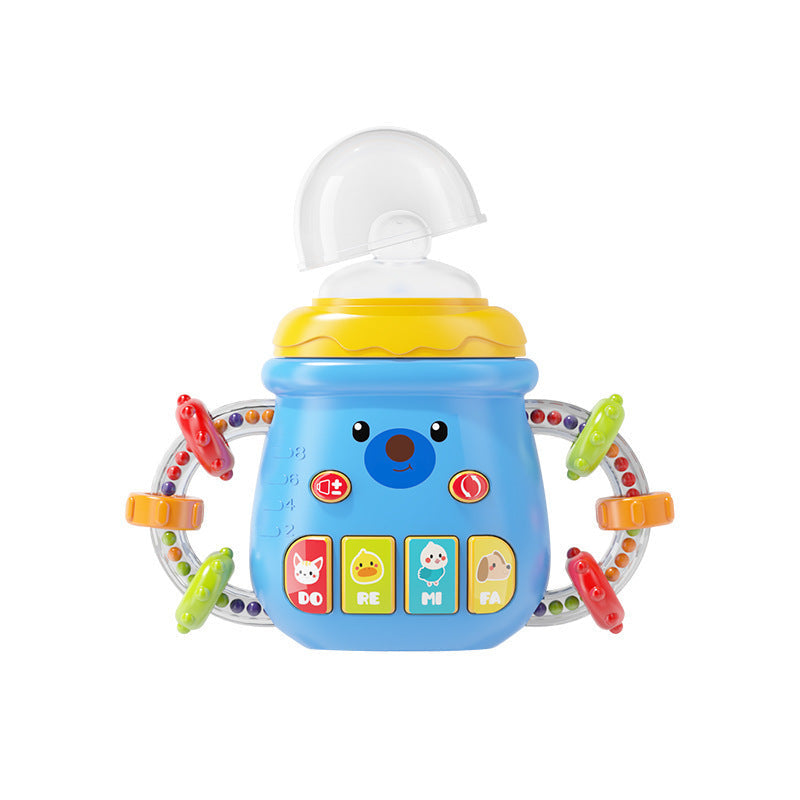 Multifunctional Baby Music Light-Up Bottle Toy 0-18m Early Education Educational Toy for Babies, Chewable Rattle, Grasping Training