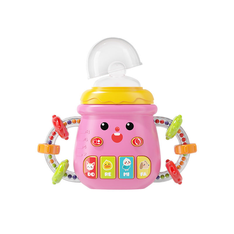 Multifunctional Baby Music Light-Up Bottle Toy 0-18m Early Education Educational Toy for Babies, Chewable Rattle, Grasping Training