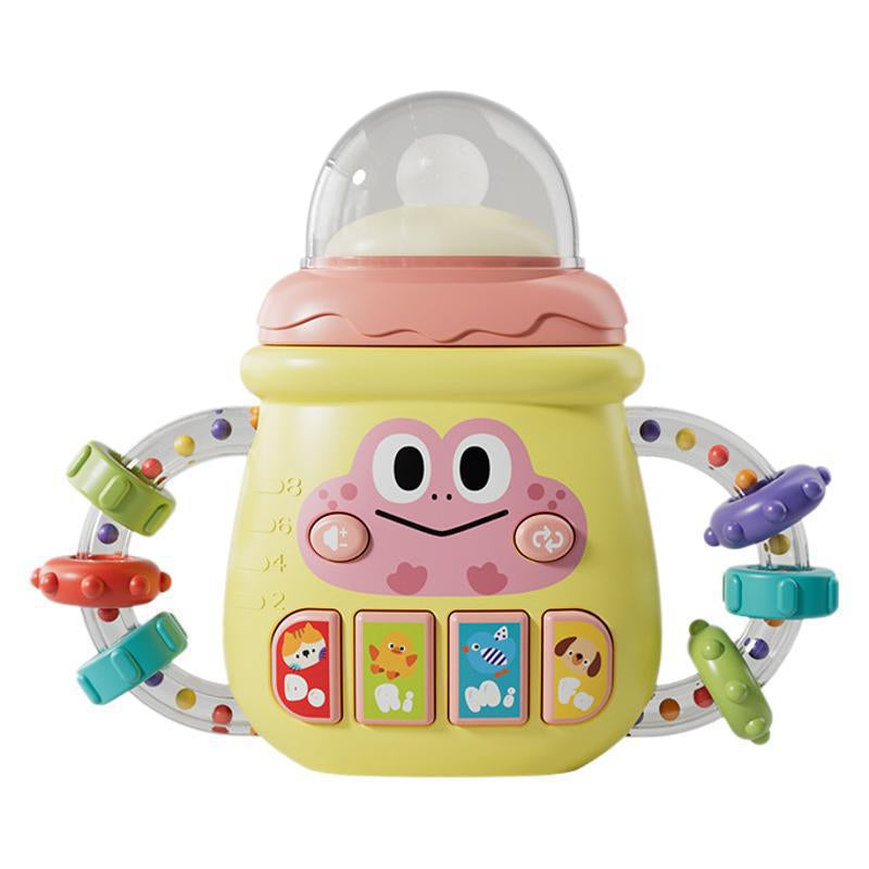 Multifunctional Baby Music Light-Up Bottle Toy 0-18m Early Education Educational Toy for Babies, Chewable Rattle, Grasping Training