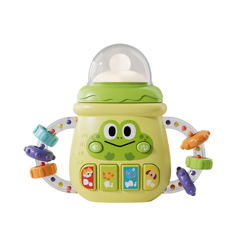Multifunctional Baby Music Light-Up Bottle Toy 0-18m Early Education Educational Toy for Babies, Chewable Rattle, Grasping Training