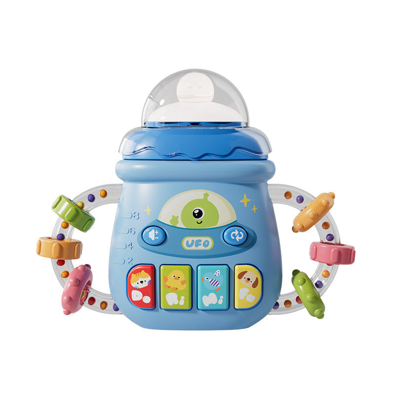 Multifunctional Baby Music Light-Up Bottle Toy 0-18m Early Education Educational Toy for Babies, Chewable Rattle, Grasping Training