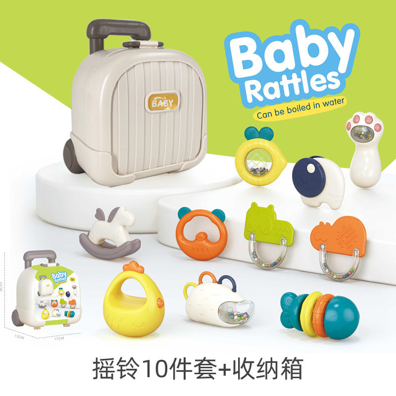 Baby can bite bell puzzle 0-6 months soft rubber bed bell newborn baby hand bell soothing toy