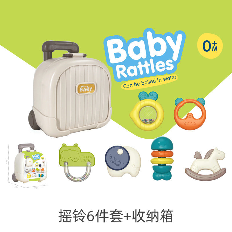 Baby can bite bell puzzle 0-6 months soft rubber bed bell newborn baby hand bell soothing toy