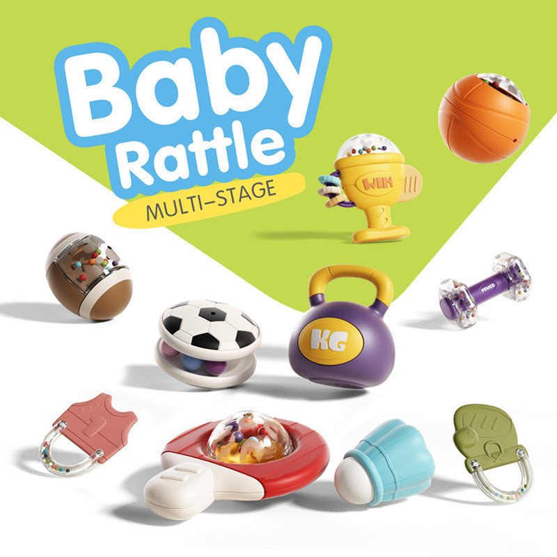 Baby can bite bell puzzle 0-6 months soft rubber bed bell newborn baby hand bell soothing toy