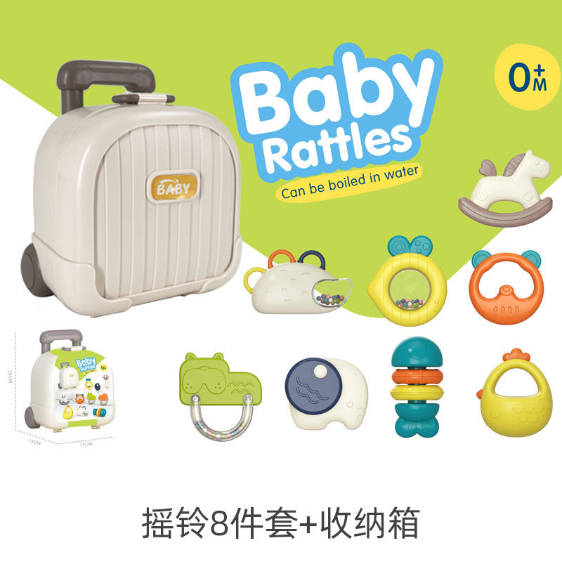 Baby can bite bell puzzle 0-6 months soft rubber bed bell newborn baby hand bell soothing toy