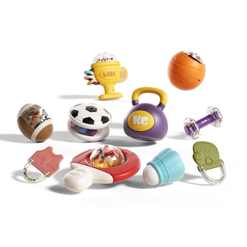 Baby can bite bell puzzle 0-6 months soft rubber bed bell newborn baby hand bell soothing toy