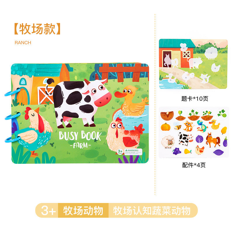 Enlightenment Early Education Quiet Paste Book Kindergarten Toy Baby Velcro Hand Tear Children Handmade Boys and Girls