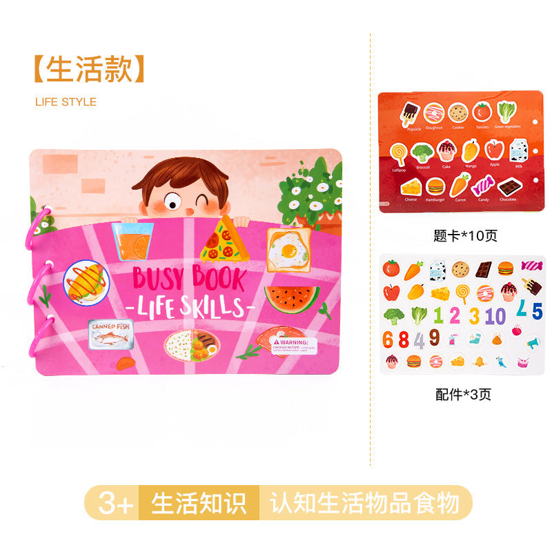 Enlightenment Early Education Quiet Paste Book Kindergarten Toy Baby Velcro Hand Tear Children Handmade Boys and Girls