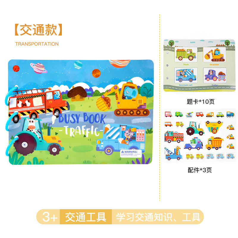 Enlightenment Early Education Quiet Paste Book Kindergarten Toy Baby Velcro Hand Tear Children Handmade Boys and Girls