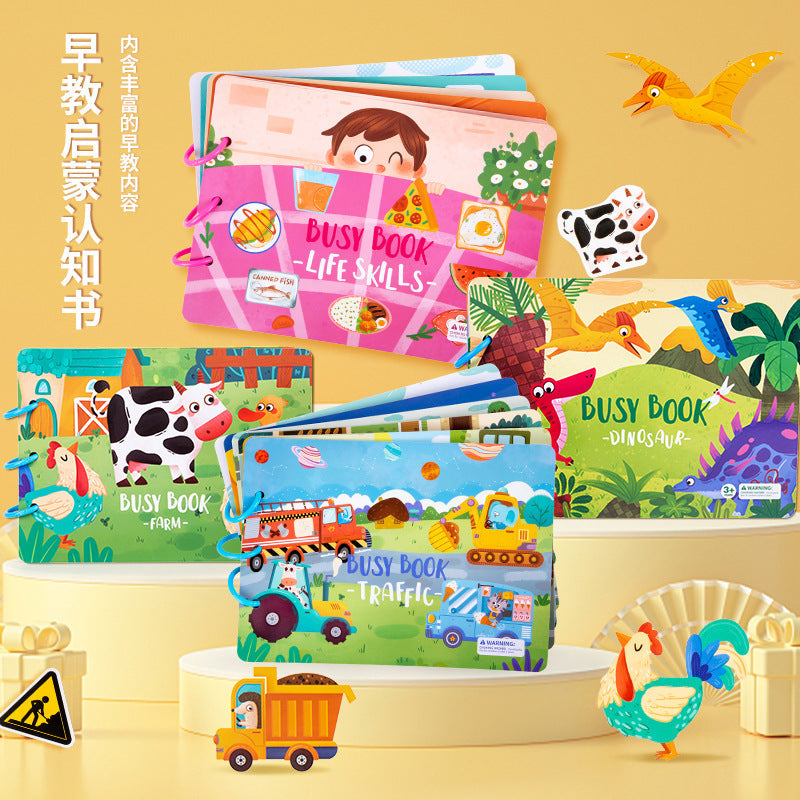 Enlightenment Early Education Quiet Paste Book Kindergarten Toy Baby Velcro Hand Tear Children Handmade Boys and Girls