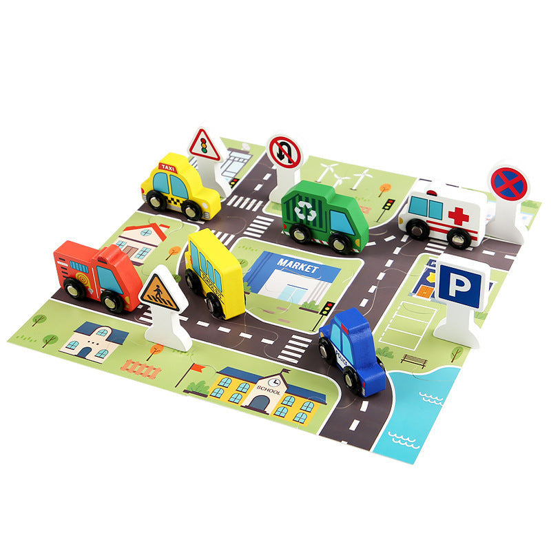Baby Car Toy Inertia Back Car suit Children Cartoon Animal Building Blocks Boys Early Education Educational Gift