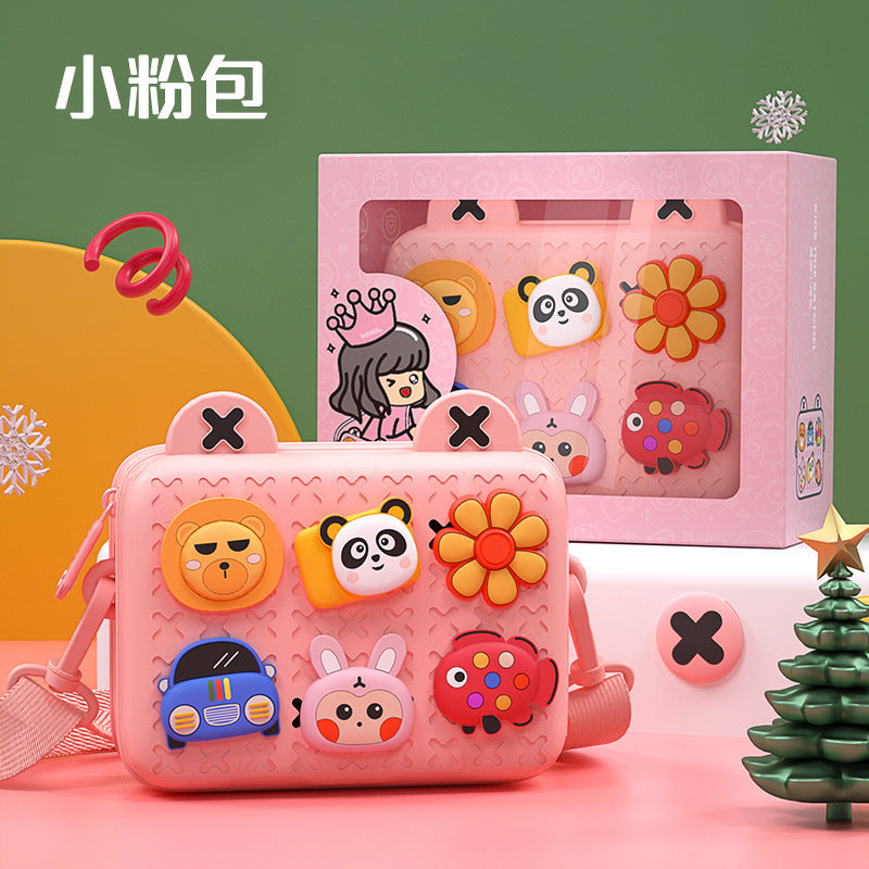 Rabbit children's cute men's and women's small bag messenger bag single and double shoulder backpack cartoon baby kindergarten holiday gift