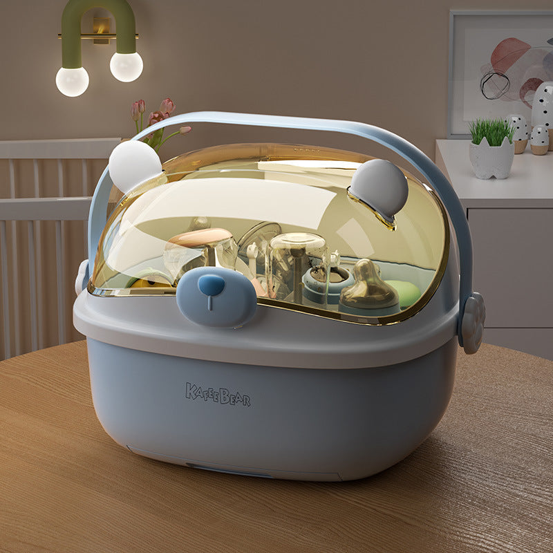 Dust-proof Baby Bottle Storage Box Drain Rack Baby Sideboard Baby Food Supplies Storage Box