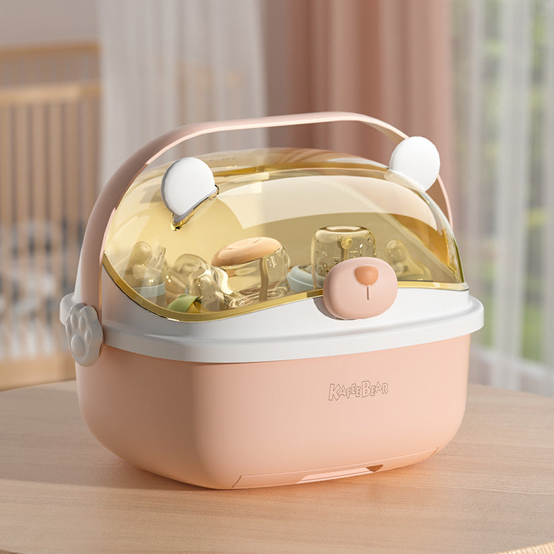 Dust-proof Baby Bottle Storage Box Drain Rack Baby Sideboard Baby Food Supplies Storage Box