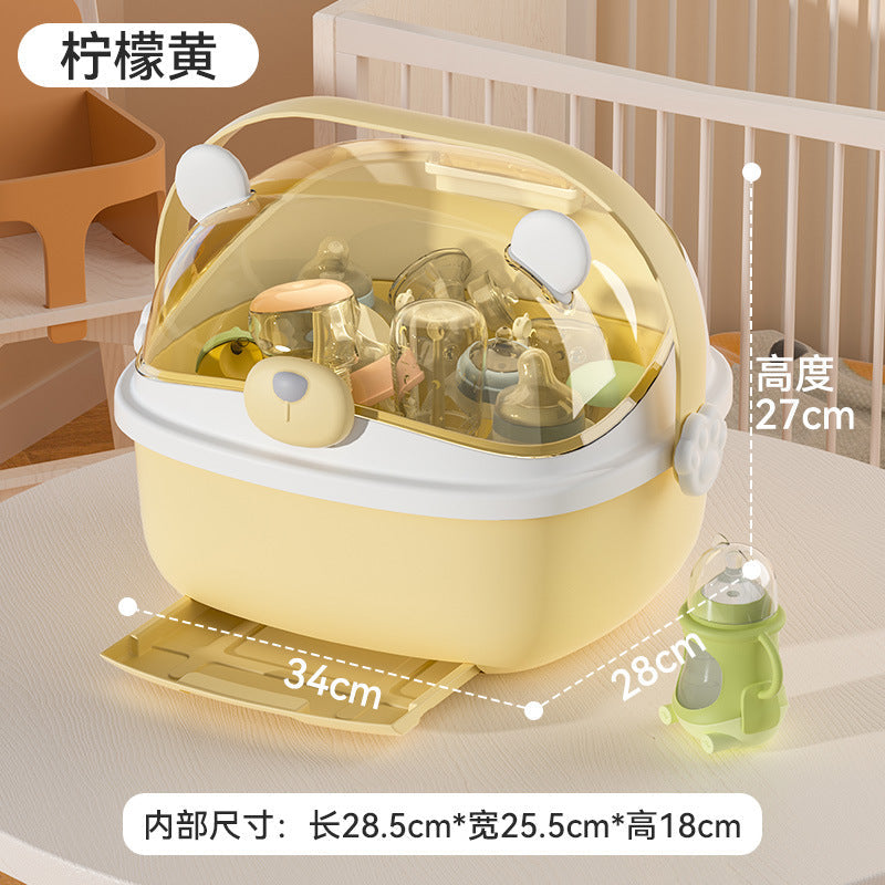 Dust-proof Baby Bottle Storage Box Drain Rack Baby Sideboard Baby Food Supplies Storage Box