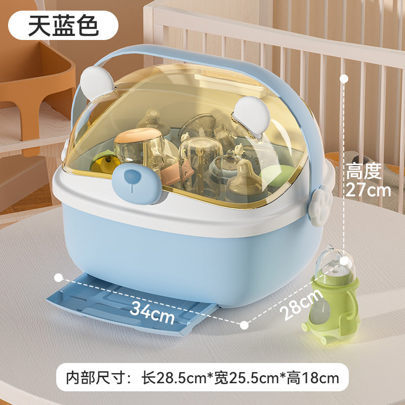 Dust-proof Baby Bottle Storage Box Drain Rack Baby Sideboard Baby Food Supplies Storage Box