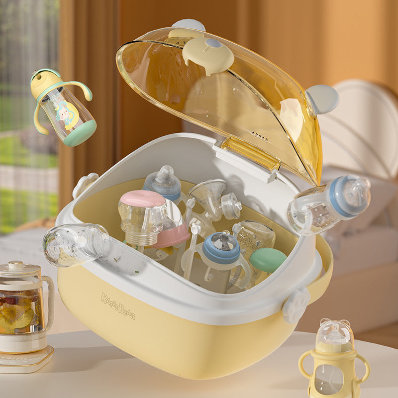 Dust-proof Baby Bottle Storage Box Drain Rack Baby Sideboard Baby Food Supplies Storage Box