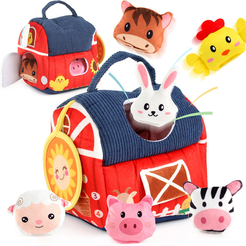 Cross-Border Early Education Infant Plush Doll Toys Fun Early Education House Mini Farm Windmill Doll Animal Cognition