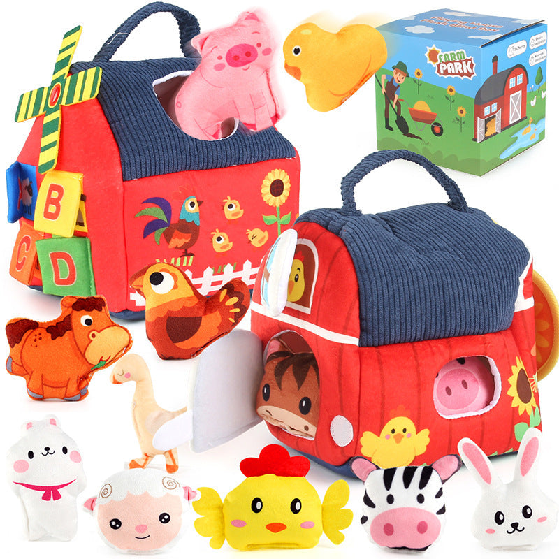 Cross-Border Early Education Infant Plush Doll Toys Fun Early Education House Mini Farm Windmill Doll Animal Cognition