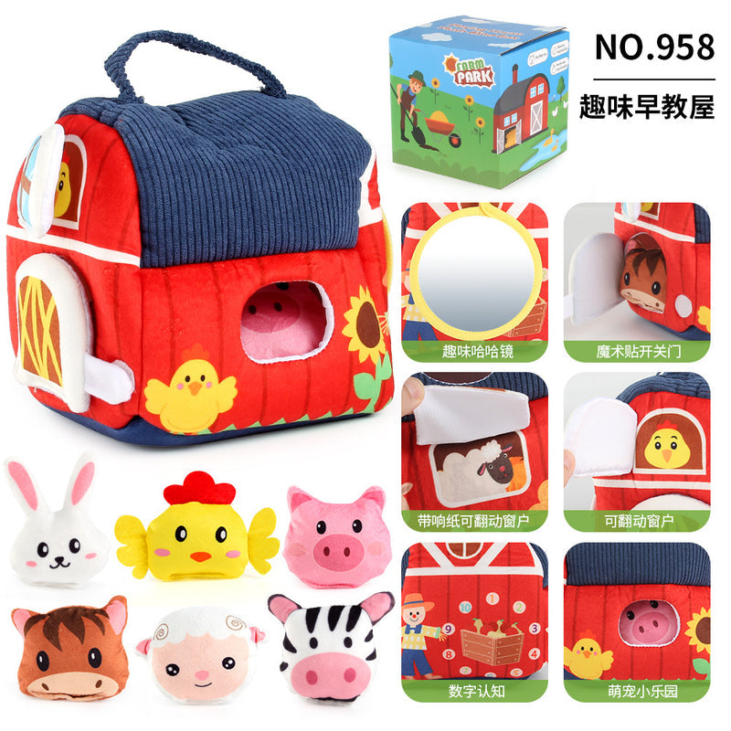 Cross-Border Early Education Infant Plush Doll Toys Fun Early Education House Mini Farm Windmill Doll Animal Cognition