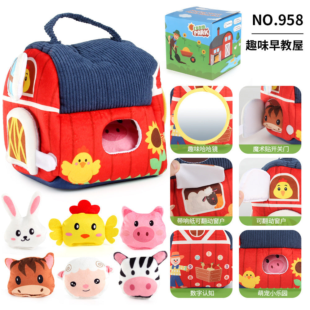 Cross-Border Early Education Infant Plush Doll Toys Fun Early Education House Mini Farm Windmill Doll Animal Cognition