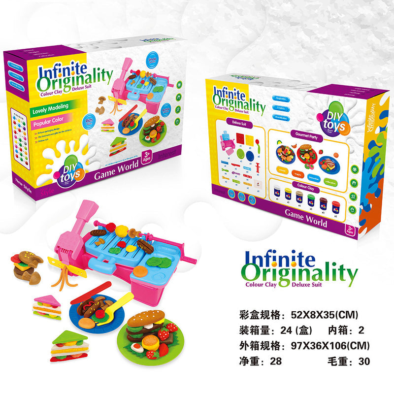 cross-border free handmade creative Diy color clay toys play house children's light clay toys