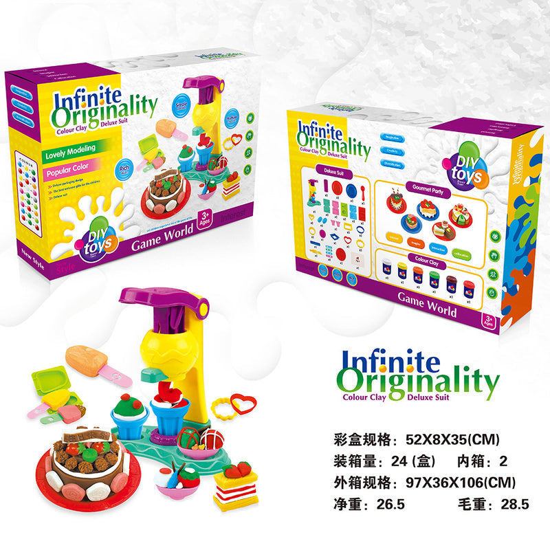 cross-border free handmade creative Diy color clay toys play house children's light clay toys