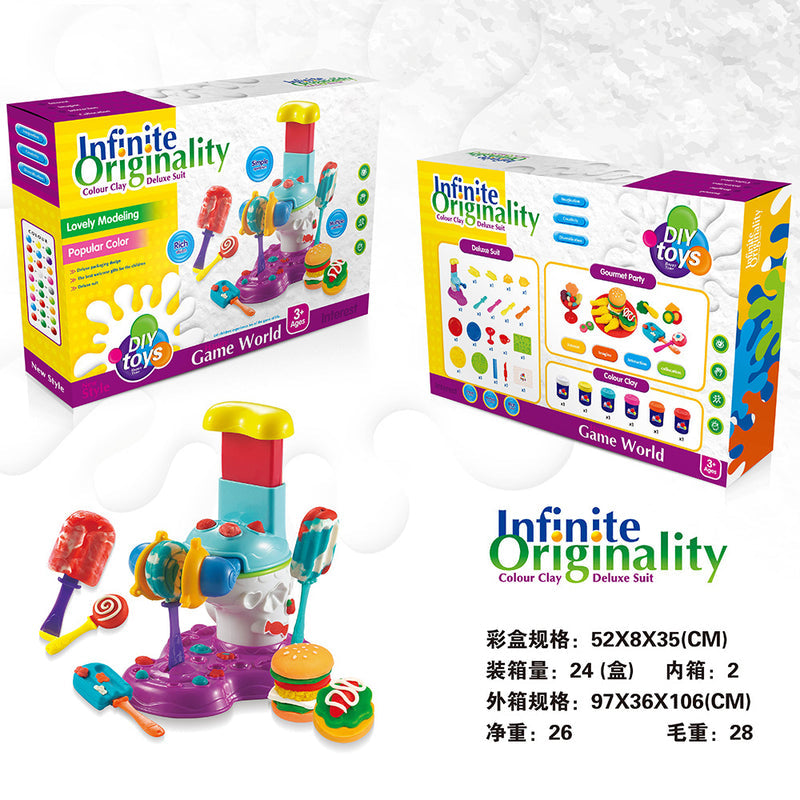 cross-border free handmade creative Diy color clay toys play house children's light clay toys
